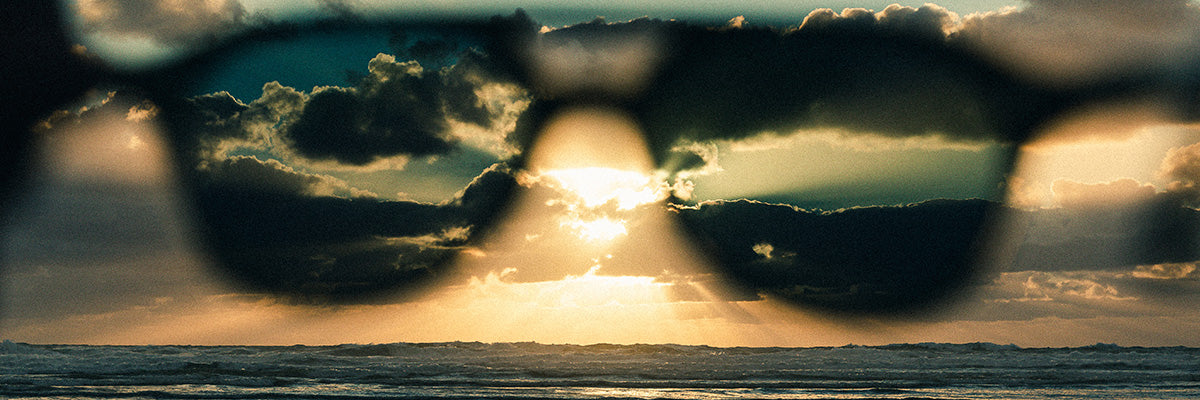 looking at the sky through sunglasses